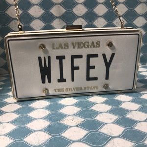 ALDO Wifey Bridal License Plate Purse